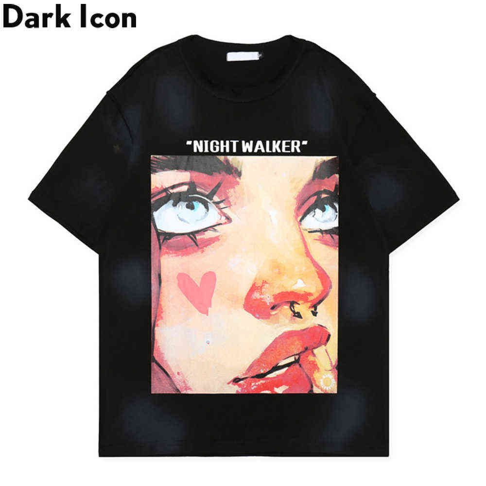 

Tie Dyeing Printed Hip Hop T-shirt Summer Streetwear Men's Tshirts Cotton Tee 3 Colors 210603, Green