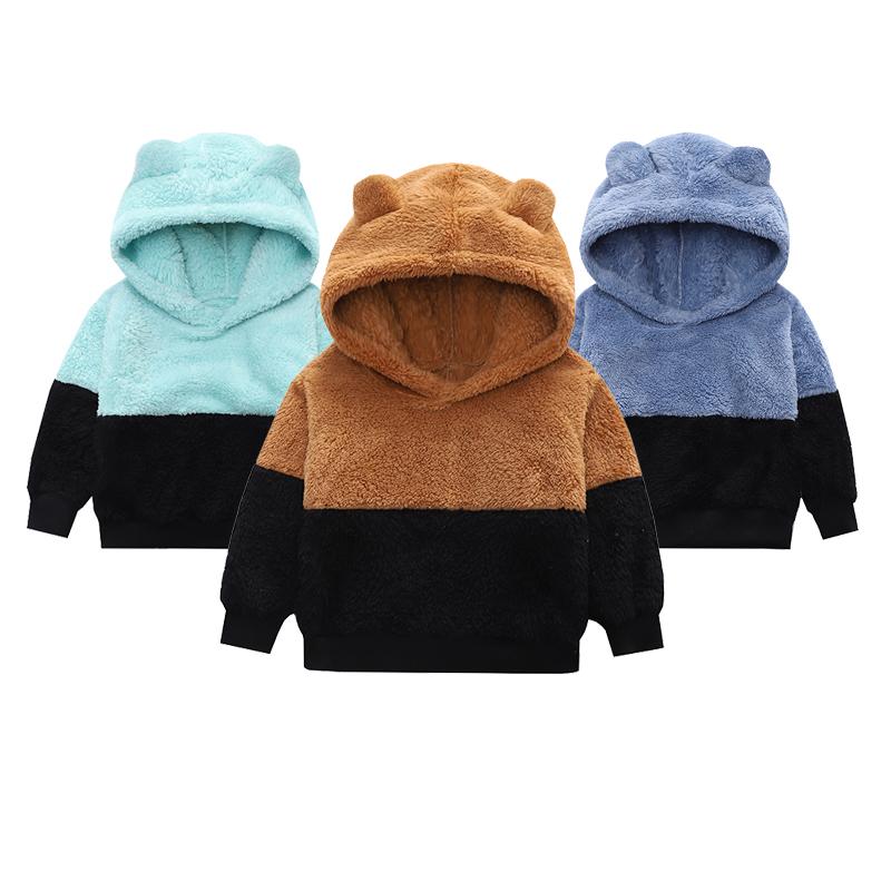 

Jackets Bear Ear Plush Boys Hoodies Spring Autumn Fashion Hooded Christmas Girls Coat 2 3 4 5 6 Years Old Kids Jacket Children Clothing, As the picture