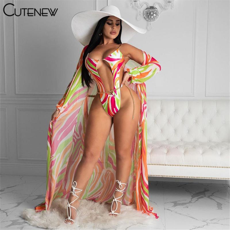 

Work Dresses Cute Fashion Print Two Piece Sets Women Outfits Sexy Hollow Out Aesthetic Bodysuit+Long Dress Summer Lady Beach Vacation Suit, White;black