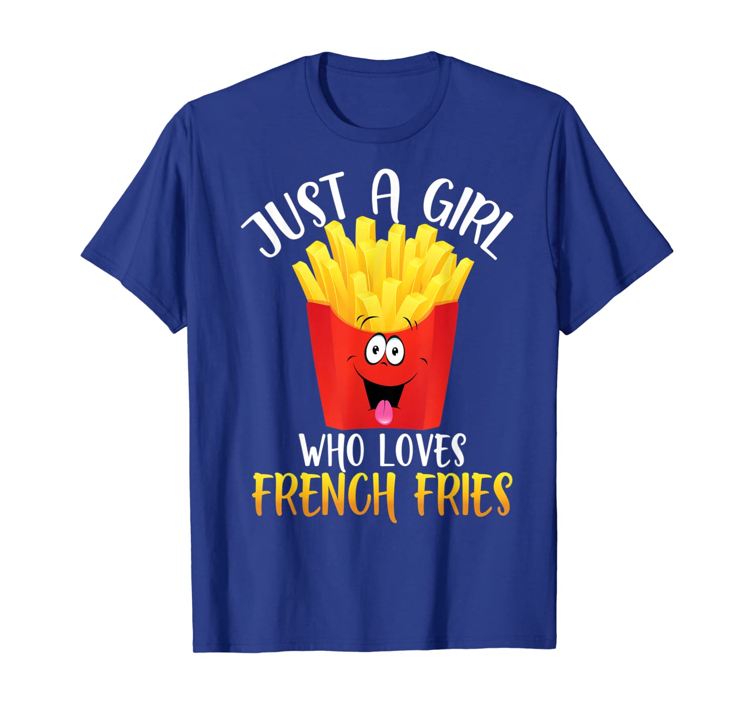 

just a girl who loves french fries cute gift shirt, White;black