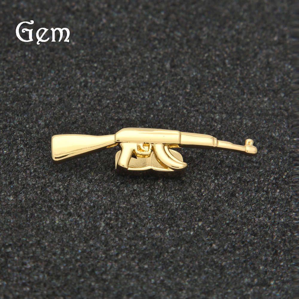 

AK47 rifle gold teeth set new gold teeth hip hop piece