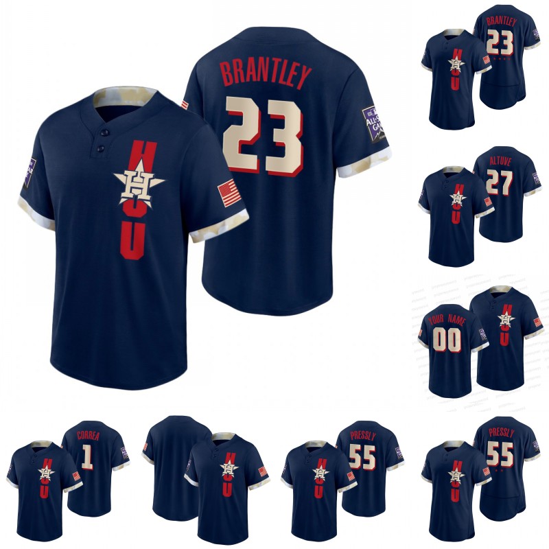 

Houston 2021 All-star Jersey Michael Brantley Jose Altuve Ryan Pressly Lance McCullers Jr. Brandon Bielak Cristian Javier Andre Scrubb Ryne Stanek Framber Valdez, Blank flex base