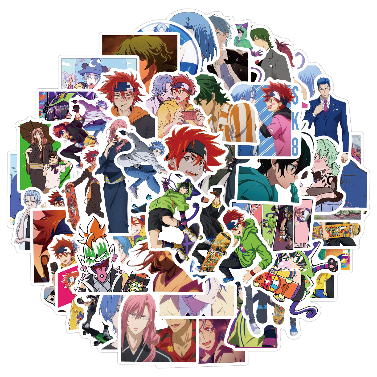 

50 PCS Mixed Infinity Skate Anime Skateboard Stickers For Car Laptop Fridge Helmet Pad Bicycle Bike Motorcycle PS4 book Guitar Pvc Decal, Multi colors