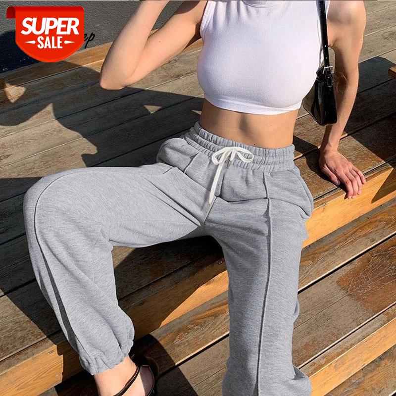 

Weekeep Lace Up High Waist Joggers Pants Women's Casual Baggy Sweatpants Harajuku Loose Solid Harem Pants Ladies Pockets Trouser #rf0C, Black;white