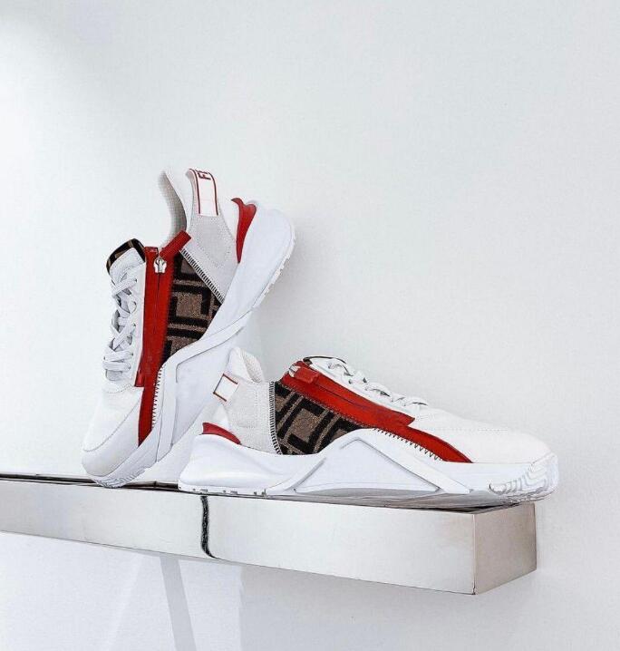 

Luxury Mens FLOW Perfect Sneakers Casual Shoes Comfort Casual Men's Sports Zipper Rubber Mesh Lightweight Skateboard Runner Sole Tech Fabrics Trainer Box