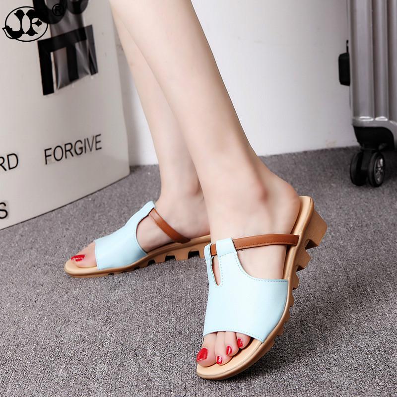 

852 Women Slippers Wedge Sandals Peep Toe Beach Shoes Outdoor Flip Flops Summer Female Shoes Casual Ladies Sandals, Beige