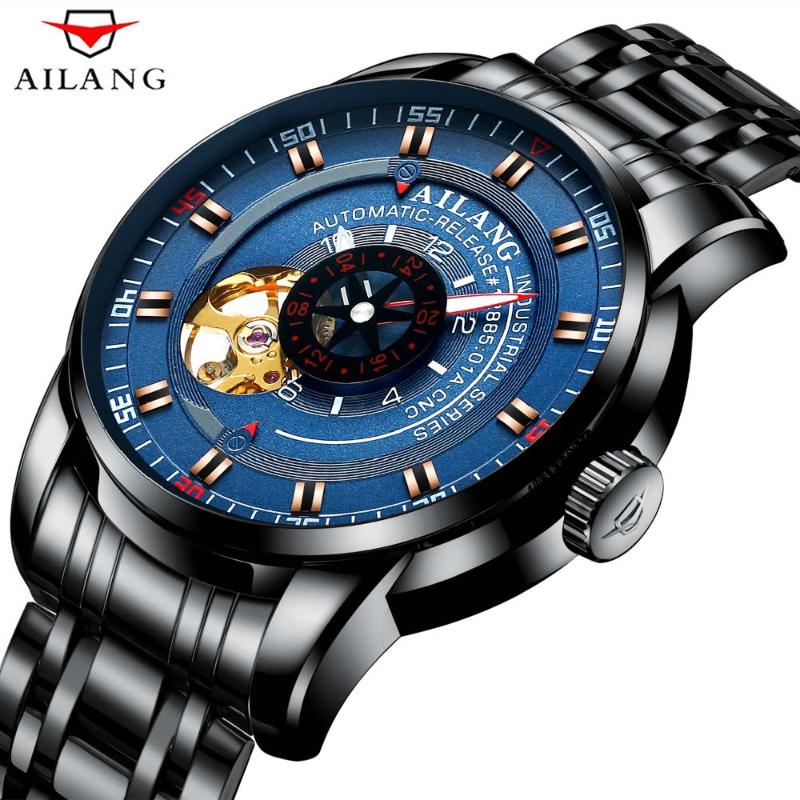 

Wristwatches AILANG Fashion Sport Skeleton Automatic Luxury Men's Wrist Watch Casual Calendar Waterproof Week Business Watches Brand 8601, 04