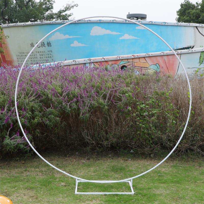 

Party Decoration Wrought Iron Wedding Props Round Ring Arch Stand Lawn Artificial Flower Birthday Decor Mariage Backdrop Garden