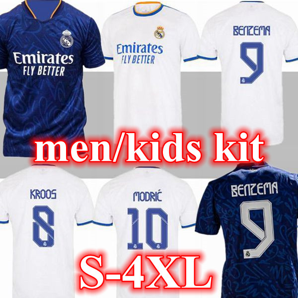 

S-4XL 21 22 REAL MADRID home away jerseys soccer football shirts ALABA HAZARD BENZEMA ASENSIO MODRIC MARCELO camiseta men + kids kit 2021 2022 uniforms, Orange