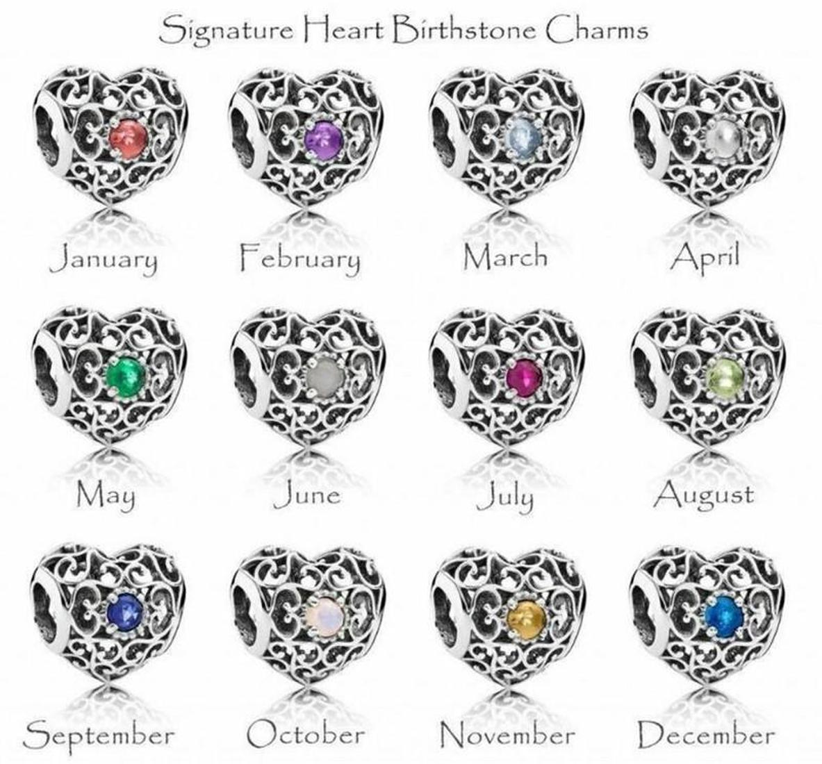

Designer Jewelry 925 Silver Bracelet Charm Bead fit Pandora Signature Heart Birthstone Slide Bracelets Beads European Style Charms Beaded Murano, Black