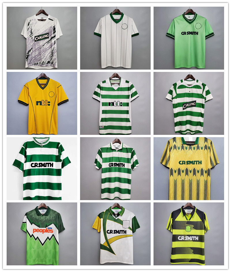

1991 1992 01 03 04 celtic retro soccer jerseys 1980 1995 1997 1998 1999 football shirts classic vintage 2005 2006 football kits, Black;yellow
