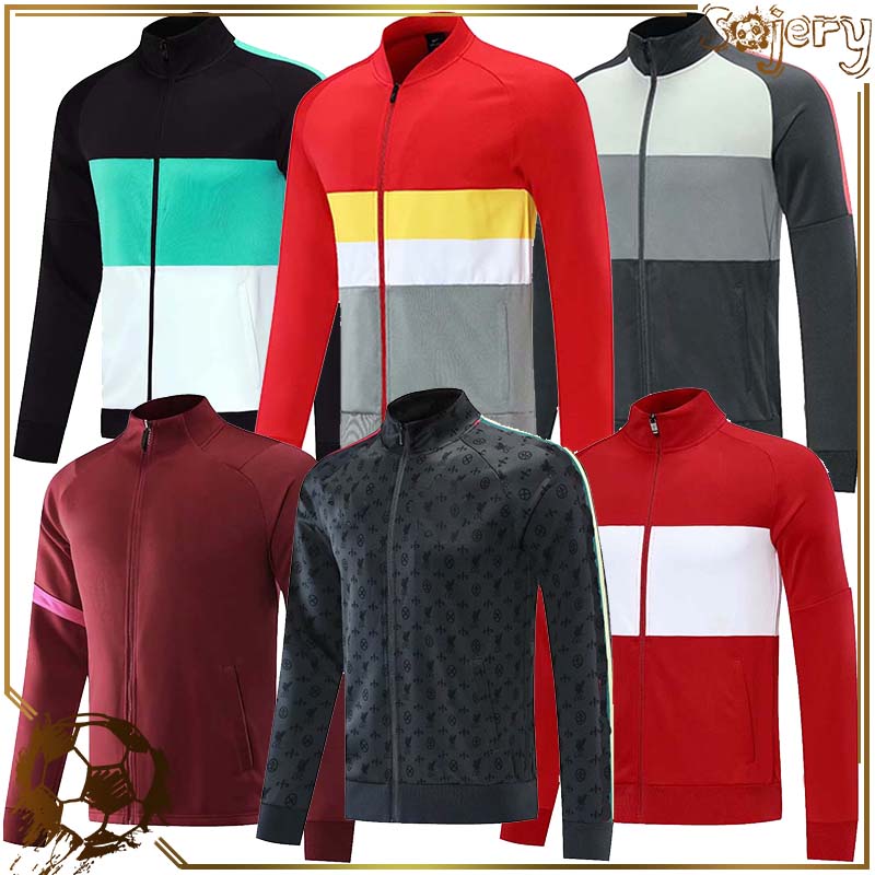 

2021 Sports Training Suits Ball Suit Sports Jersey Outdoor Jackets Zip Top Soccer Tracksuit Men Football Traning Suits Men Sweatsuit, Black