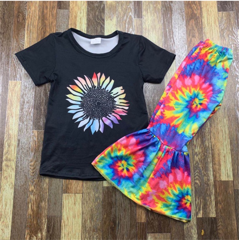 

hot sale girls summer clothes set bell bottom outfits kids designer clothes girls set toddler baby outfits boutiaue summer suit 429 Y2, White