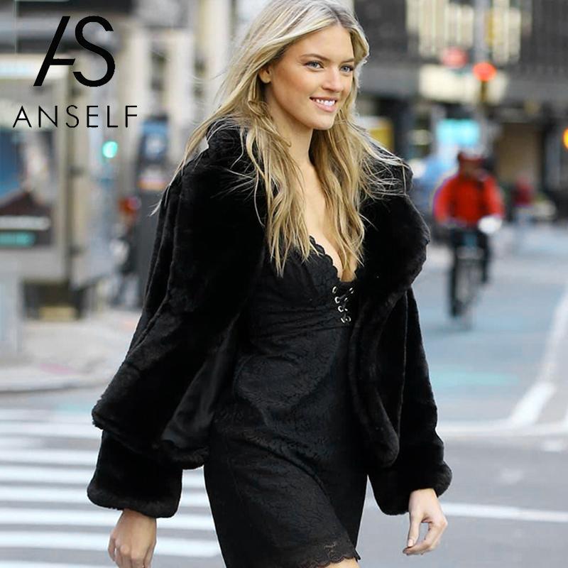 

Women's Fur & Faux Fashion Coat Women Winter Plus Size Pure Color Fluffy Notched Collar Long Sleeve Concealed Button Jacket, Black