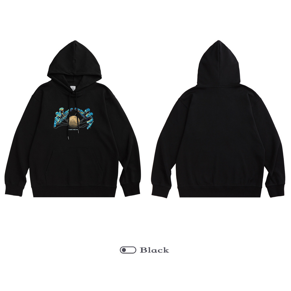 INS Tid0e Brand Dark Creative Impression Pull à capuche Pull lâche Pull Casual Automne et hiver Peluche Hip Hop Hop Hop Hop Hop Hop