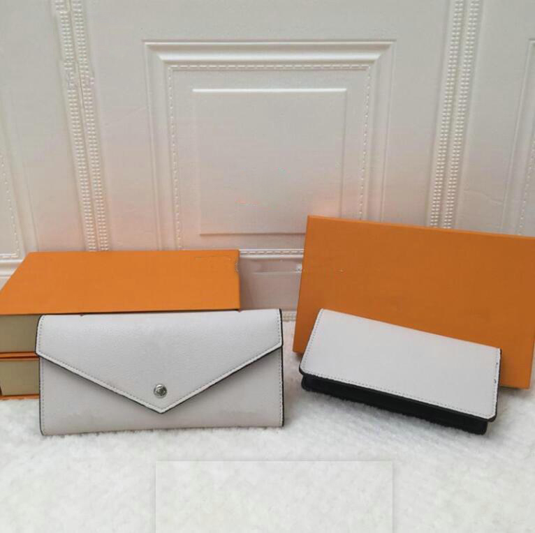 

2021 Fashion designer ladies long checkbook wallet credit card photo clip Standard wallets brown white pink black leather coin purse Free Ship