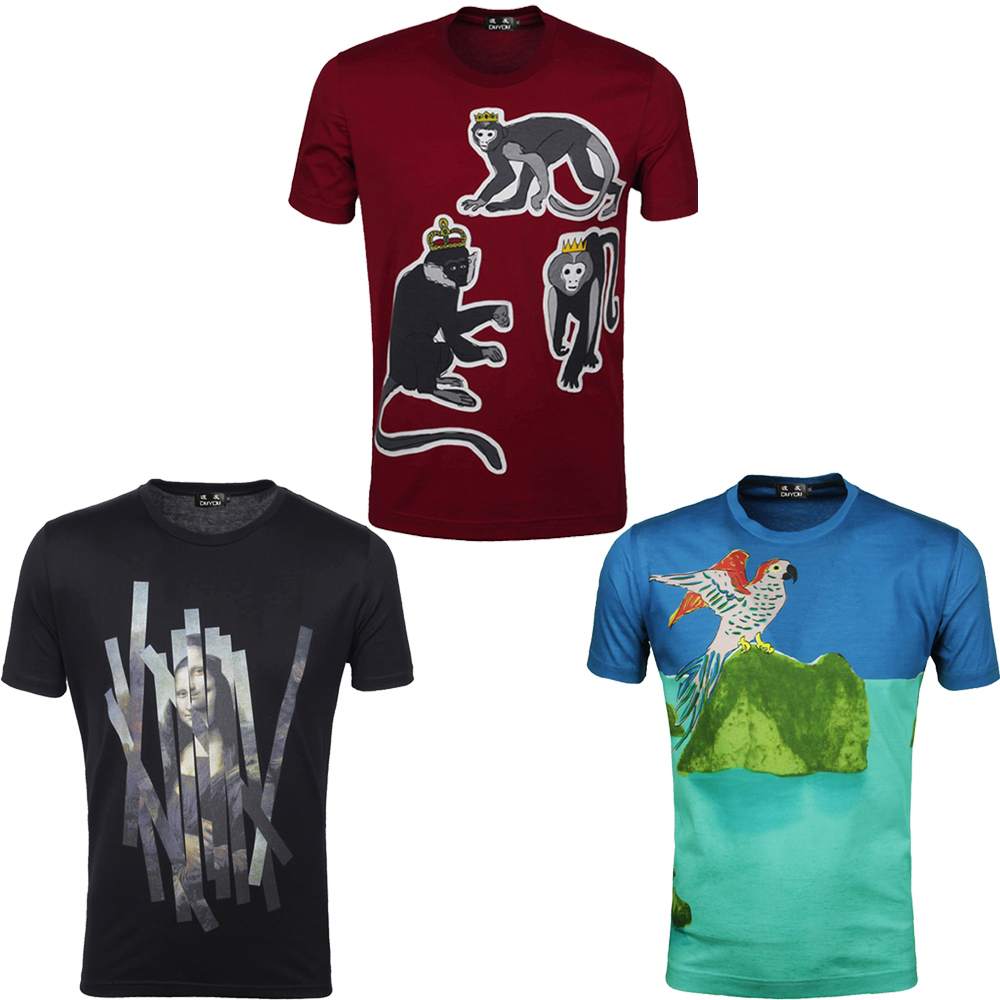 

2021 New Men Man Printed Short Sleeve t Shirts Hip Hop Casual Cotton Streetwear Tees Fashion Tshirts Dy673 Stqe, Red