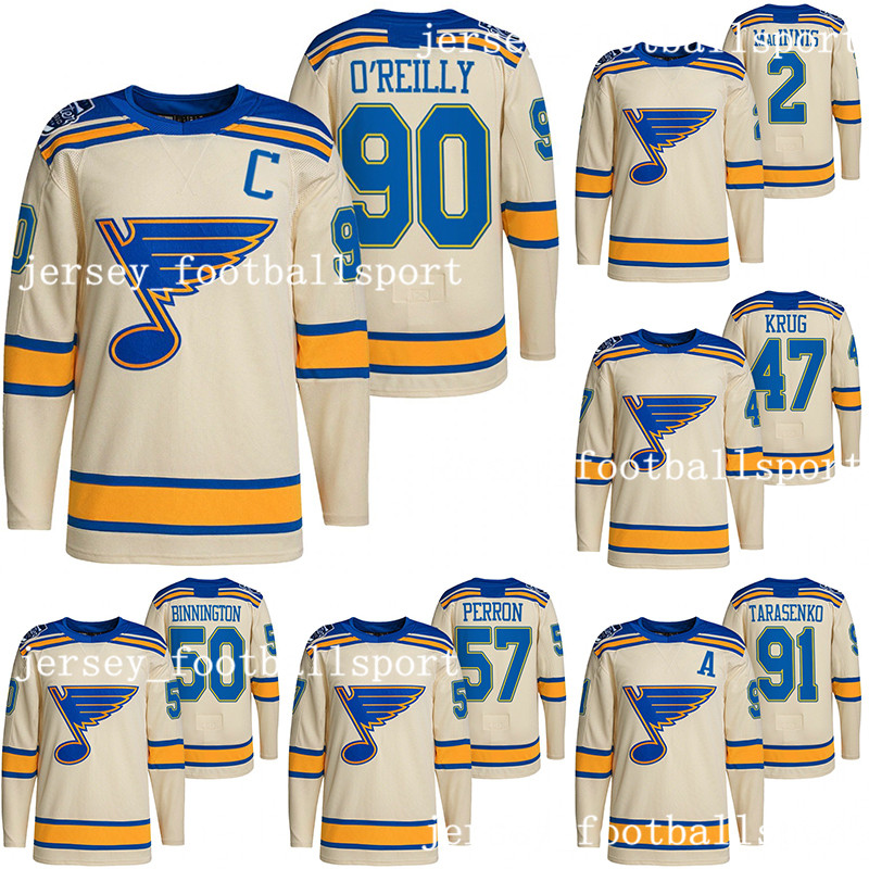 

90 Ryan O'Reilly St. Louis Blues 2022 Winter Classic Hockey Jerseys 50 Binnington 91 Vladimir Tarasenko 17 Schwartz 18 Robert Thomas