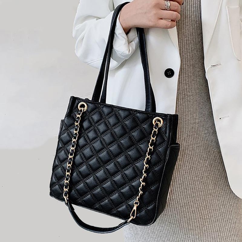 

OLSITTI Fashionable Casual PU Leather Shoulder Bags for Women 2021 Winter New Tote Bag Luxury Designer Handbags Sac A Main, Black