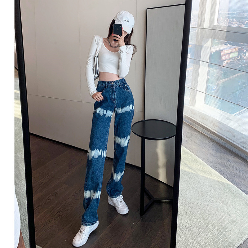 

New Woman Jeans High Waist Clothes Wide Leg Denim Clothing Blue Streetwear Vintage Quality 2021 Fashion Harajuku Straight Pants Lip4