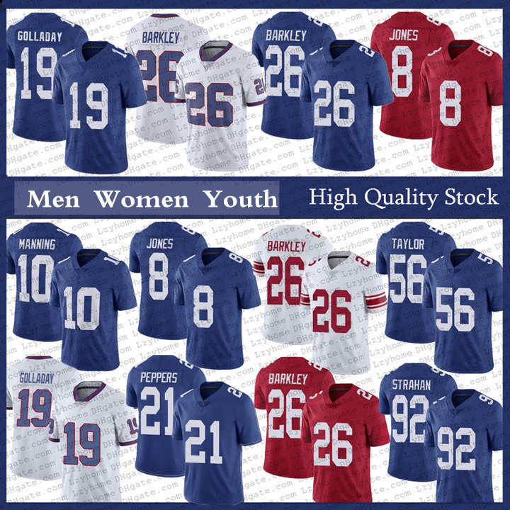 

26 Saquon Barkley 19 Kenny Golladay 10 Eli Manning Football Jerseys New Jabrill Peppers yoRKgIANtSdaNIel Jones 56 Lawrence Taylor Mens Womens Youth Jersey, My store(lzyhome)
