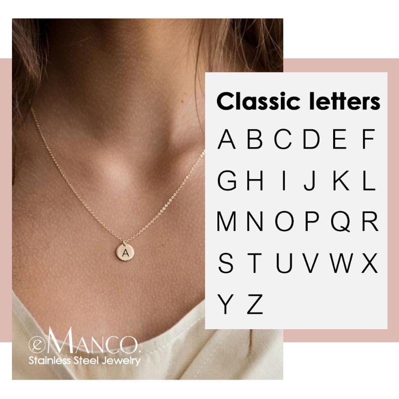 

Pendant Necklaces E-Manco Custom Personalized Letter Necklace Women Minimalist Small 316L Stainless Steel
