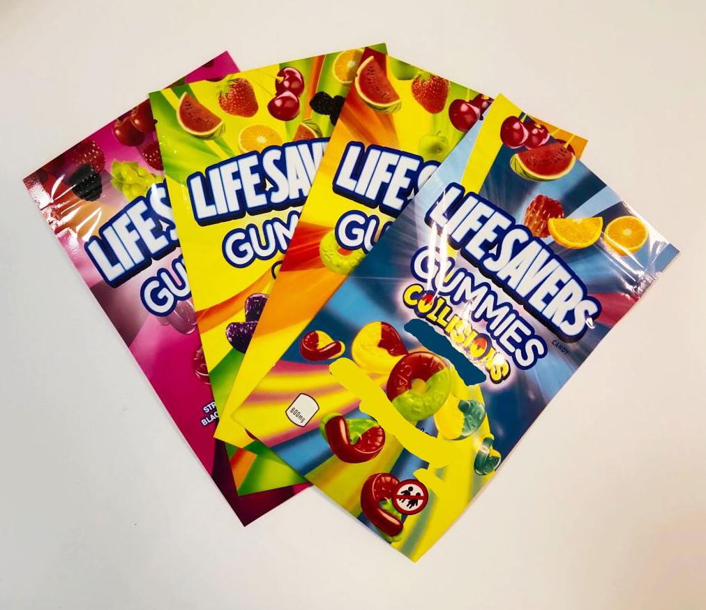 

Lifesavera Edible Package Mylar Bags Treat Edibles Froot Pebbles Packaging Vape Bag Zipper Lock Color Printed Poly Resealable Charms Myla Packages