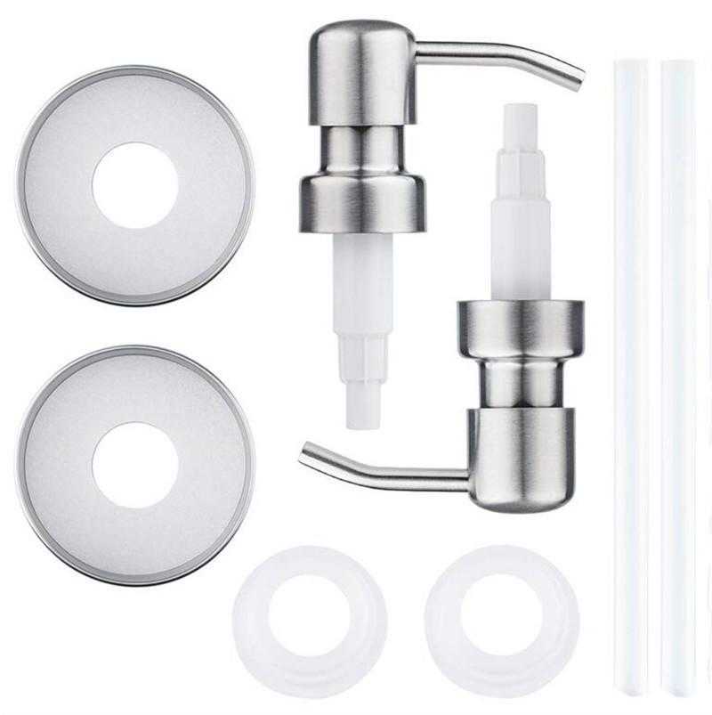

70MM Jar Mason Stainless Soap Steel and Replacement Pump Lids for Kitchen Lotion Bathroom Polish Dispenser No