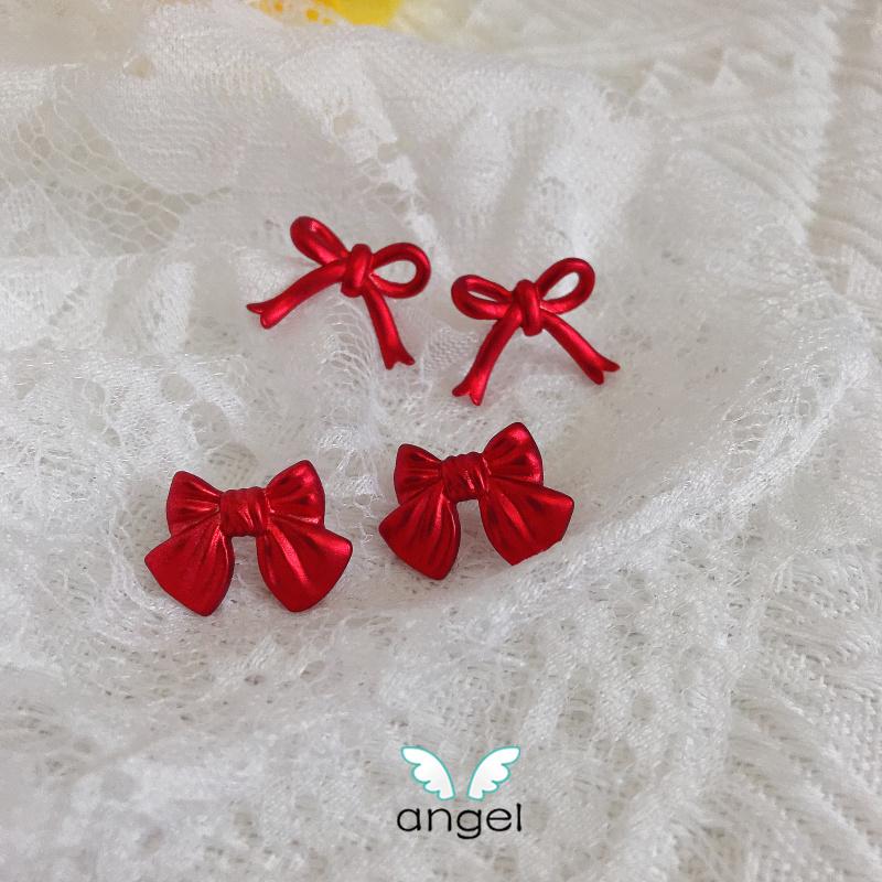 

Hoop & Huggie Bow Christmas Festive Needle Small Cute Girl Retro Fairy