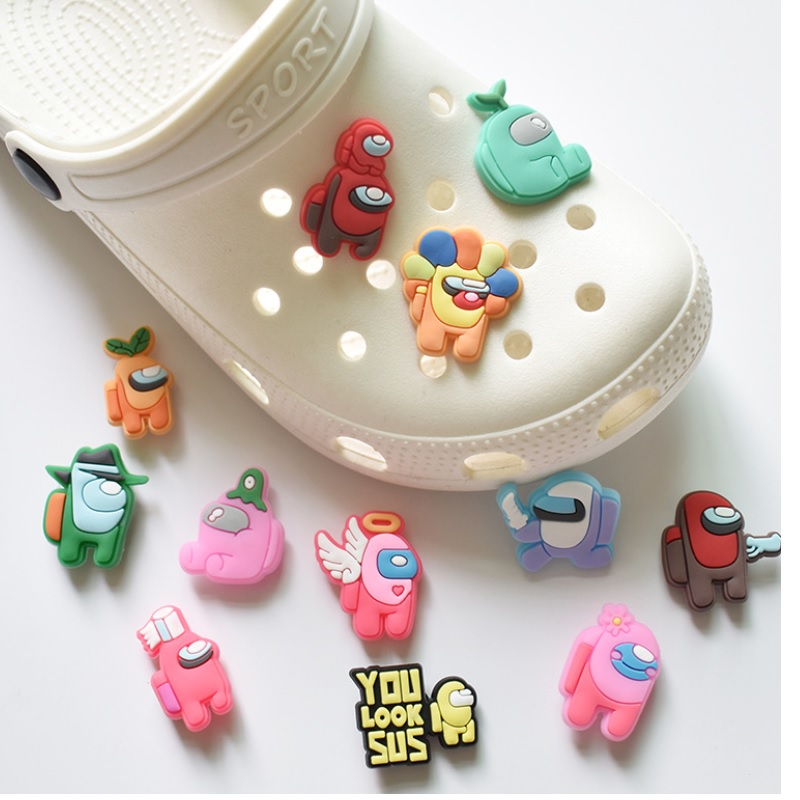 

1500Pcs Cartoon PVC Shoe Charms Shose Accessories clog Jibz Fit Wristband Croc buttons GardenShoe Decorations Buckle Gift