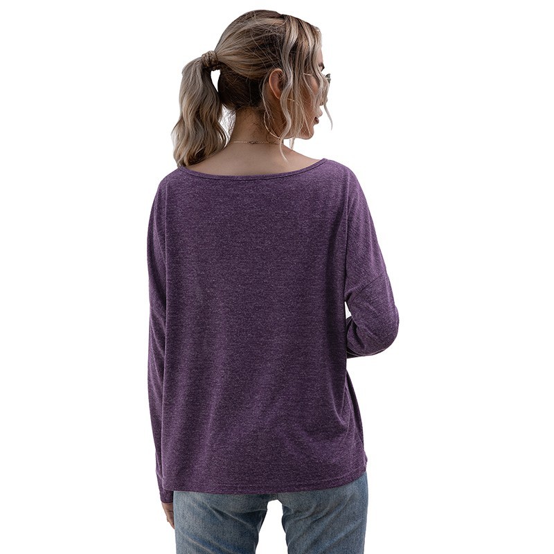 

2021 New Autumn Long Sleeve t for Women Clothes O-neck Plus Size Fashions Casual T-shirt Tops Off Shoulder Tee Shirt Femme 5e1t, Navy blue