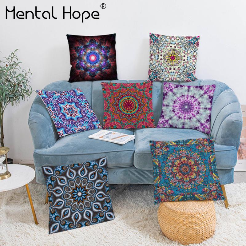 

Geometric Flower Printed Plush Throw Pillow Cover Decorative Sofa Cushion Cover Home Decor Square Pillowcase for Bed Car, 4004-24