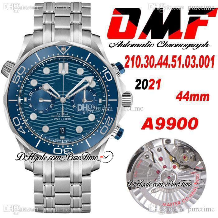 

OMF 300M Cal A9900 Automatic Chronograph Mens Watch 44mm Blue Texture Dial Stainless Steel Bracelet 210.30.44.51.03.001 Super Edition Stopwatch Puretime N02b2, Customer-defined waterproof service