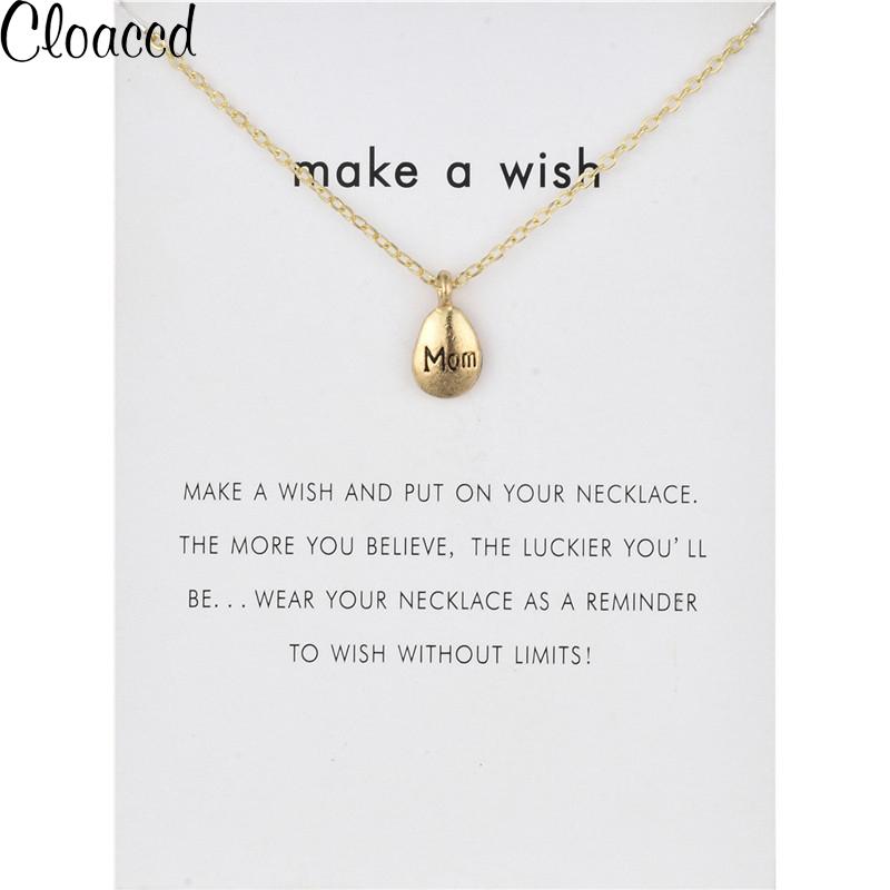 

Pendant Necklaces Fashion Mom Letters Alloy Pebbles Necklace For Women Gold Color Short Chain Family Birthday Christmas Gifts