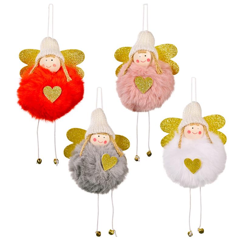 

Christmas Decorations Angel Girl Doll Hanging With Mini Bell Cute Pendant Xmas Tree Decoration For Home Supplies