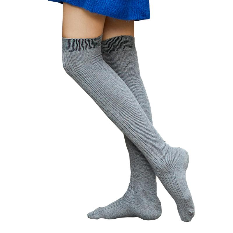 

Sports Socks Autumn Winter Women Long Keep Warm Stockings Over Knee Slim Black Grey Coffee Color