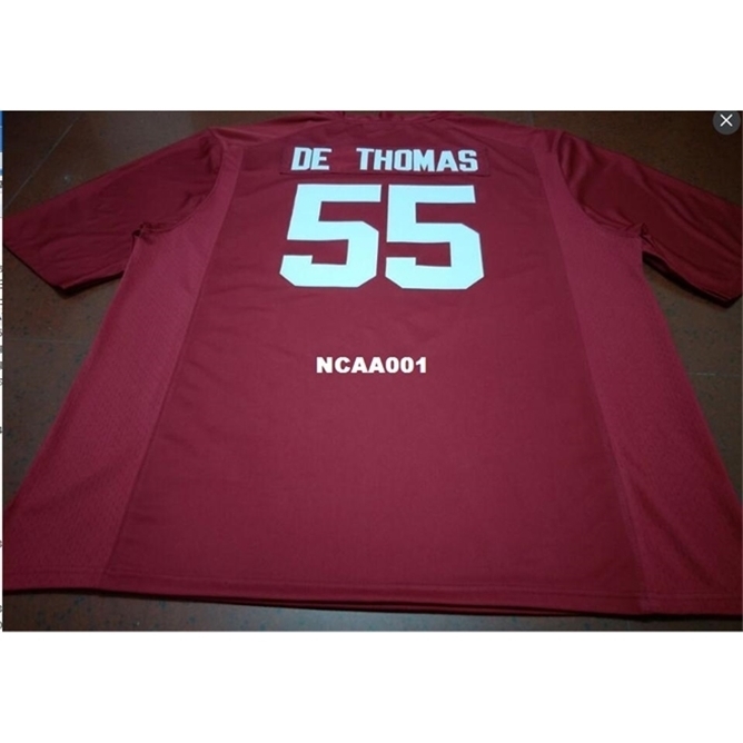 

668 #55 derrick thomas Alabama Crimson Tide SIZE S-4XL red black white College Jersey or custom any name or number jersey