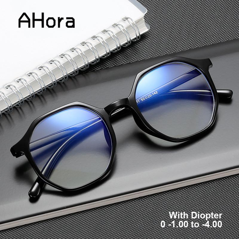

Fashion Sunglasses Frames Ahora 2021 Ultralight Student Finsihed Myopia Glasses For Men Women Blue Film Dipters 0 -0.50 1.0 1.5 2.0 2.5 3.0