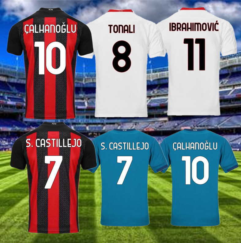 

20 21 MILAN IBRAHIMOVIC soccer jersey PAQUETA BENNACER ROMAGNOLI CALHANOGLU 2020 2021 football shirt TONALI REBIC maillot men + kids kit, Black;yellow