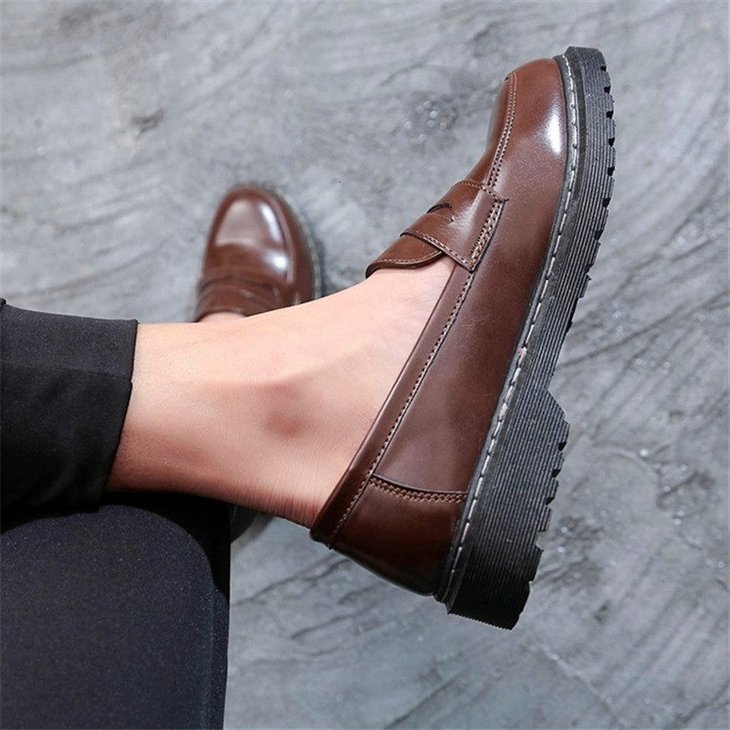 

Japanese Jk Uniform Basic Leather Shoes From Plutonium Toe Round Foot Mid-heel Vintage Cosplay Anime Student Loli Shoe Zl4z, Brown