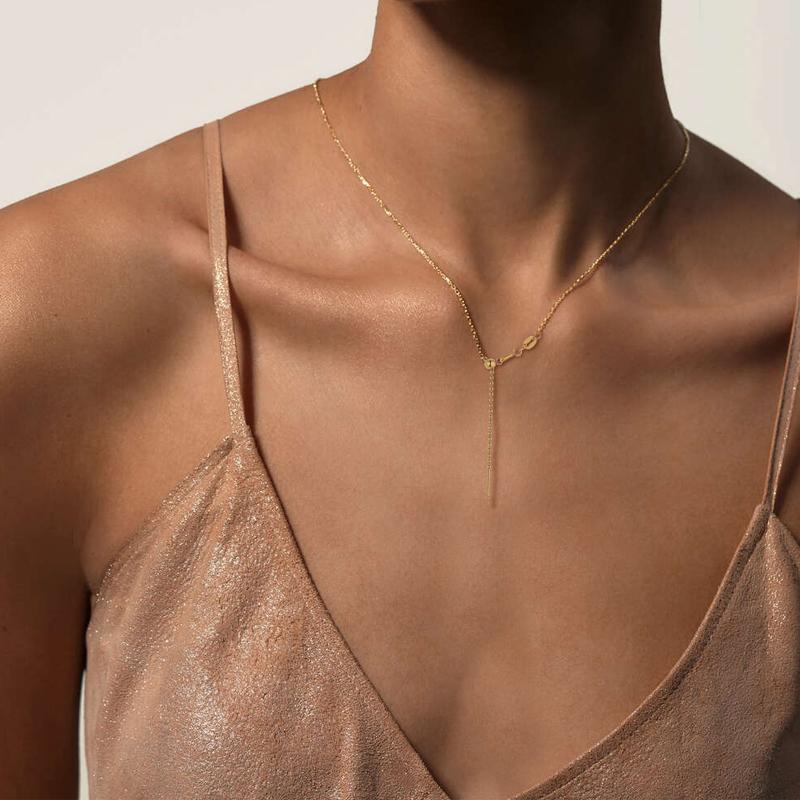 

Pendant Necklaces Y Shape Lariat Necklace Gold Drop For Women Stainless Steel Charm Bohe Minimalist Female Jewelry