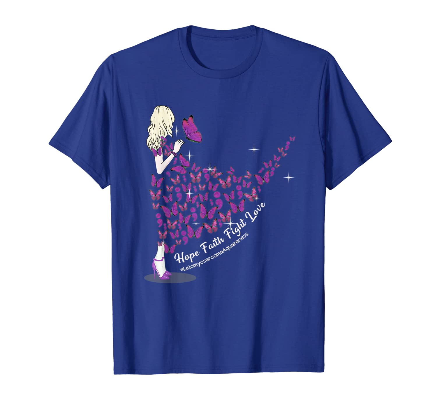 

Hope Faith Fight Love Shirt Leiomyosarcoma Tshirt, White;black