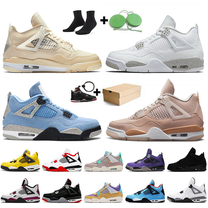 

2021 With Box Womens Mens Jumpman 4 4s Basketball Shoes Sail White Oreo University Blue Fire Red IV Shimmer Taupe Haze Desert Moss Bred Trainers Sneakers Black Cat, #1 taupe haze 40-47