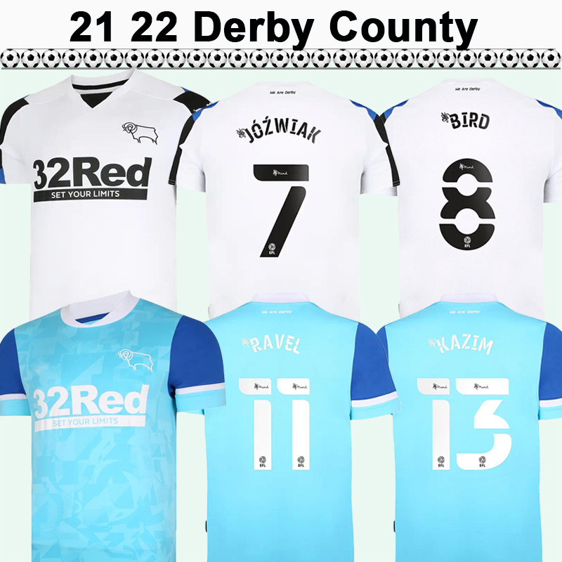 

21 22 Derby County LAWRENCE Mens Soccer Jerseys BIELIK BUCHANAN MCDONALD JOZWIAK BIRD RAVEL KAZIM SIBLEY Home Away Football Shirts Short Sleeve, Qm4386 21 22 away no patch