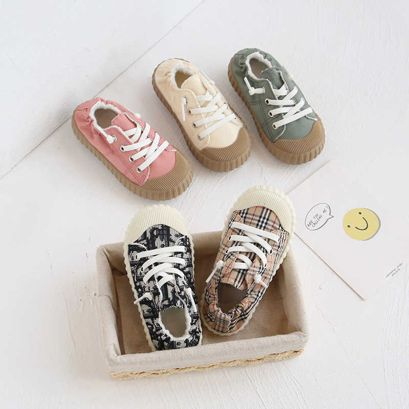 

Children's Shoes Spring/Summer 2021 Korean Children's Canvas Shoes Elastic Fashion Cute Kids Sneakers Toddler Boy Shoes X0703, Khaki