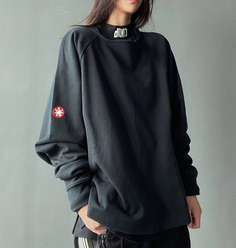 

2021 New Men Women Retro Loose-fitting Long-sleeved Blouse Top Tee Day Cool Lovers C. e t Shirt Kish, Black2