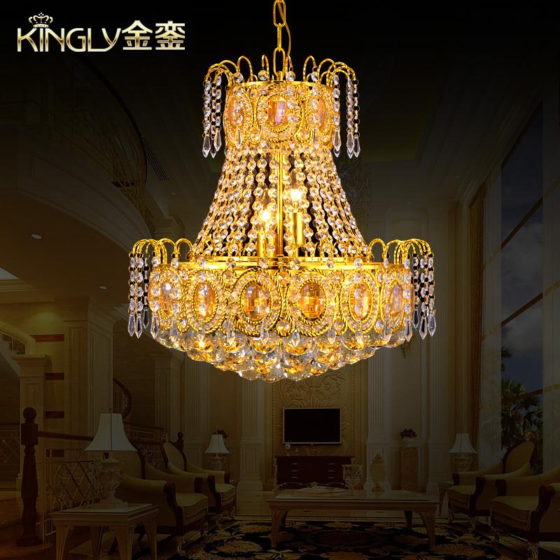 

Pendant Lamps Golden Dining Room Chandelier European Crystal Light LED Living Bedroom Lamp Simple And Modern Lighting