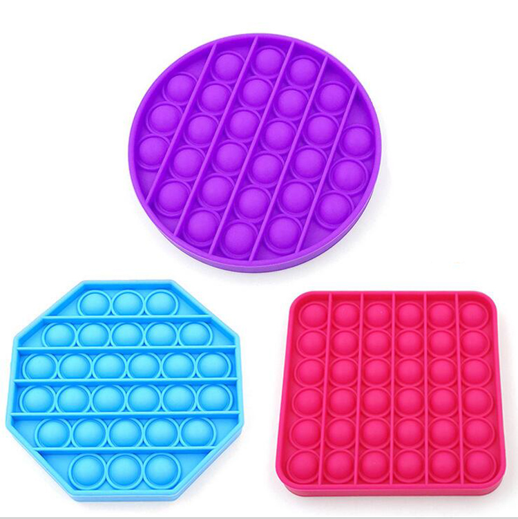 

Soft Silicone Push Bubble Pop Bubble Fidget Sensory Toy Autism Special Needs Stress Reliever Games Square Round Silicone Game