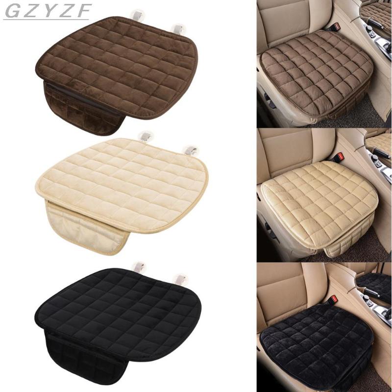 

Seat Cushions Winter Sponge Plush Car Covers Protector 49x52cm Warm Auto Interior Chair Mats Pad Anti Slip Plaid Cushion
