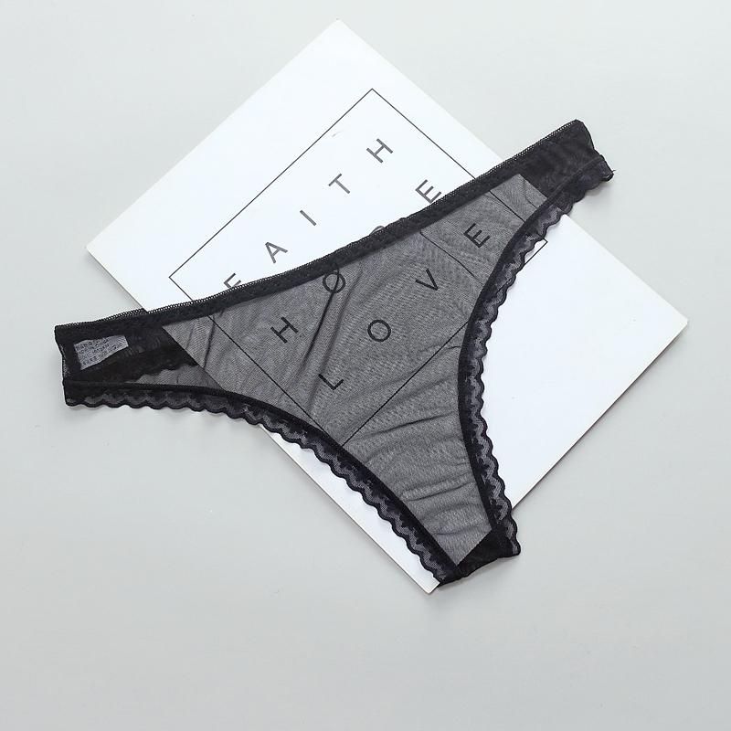 

Women's Panties Amazing Women Lingerie G String Lace Underwear Femal Sexy T-Back Thong Sheer Japan Style Low-Waist Transparent Knickers, Black